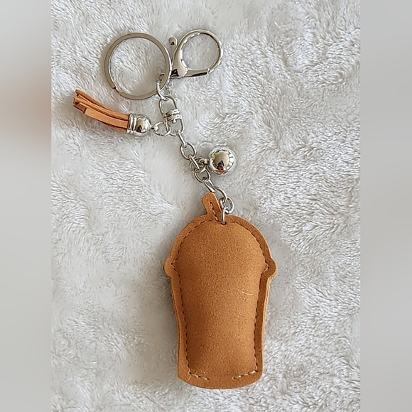 Sparkling Coffee Cup Keychain with Heart Bag Charm - Picture 3 of 3